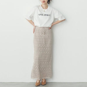 透かし編みAラインスカート