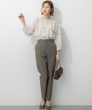 クリアトリコットジャージー フリルデザイン カットソー