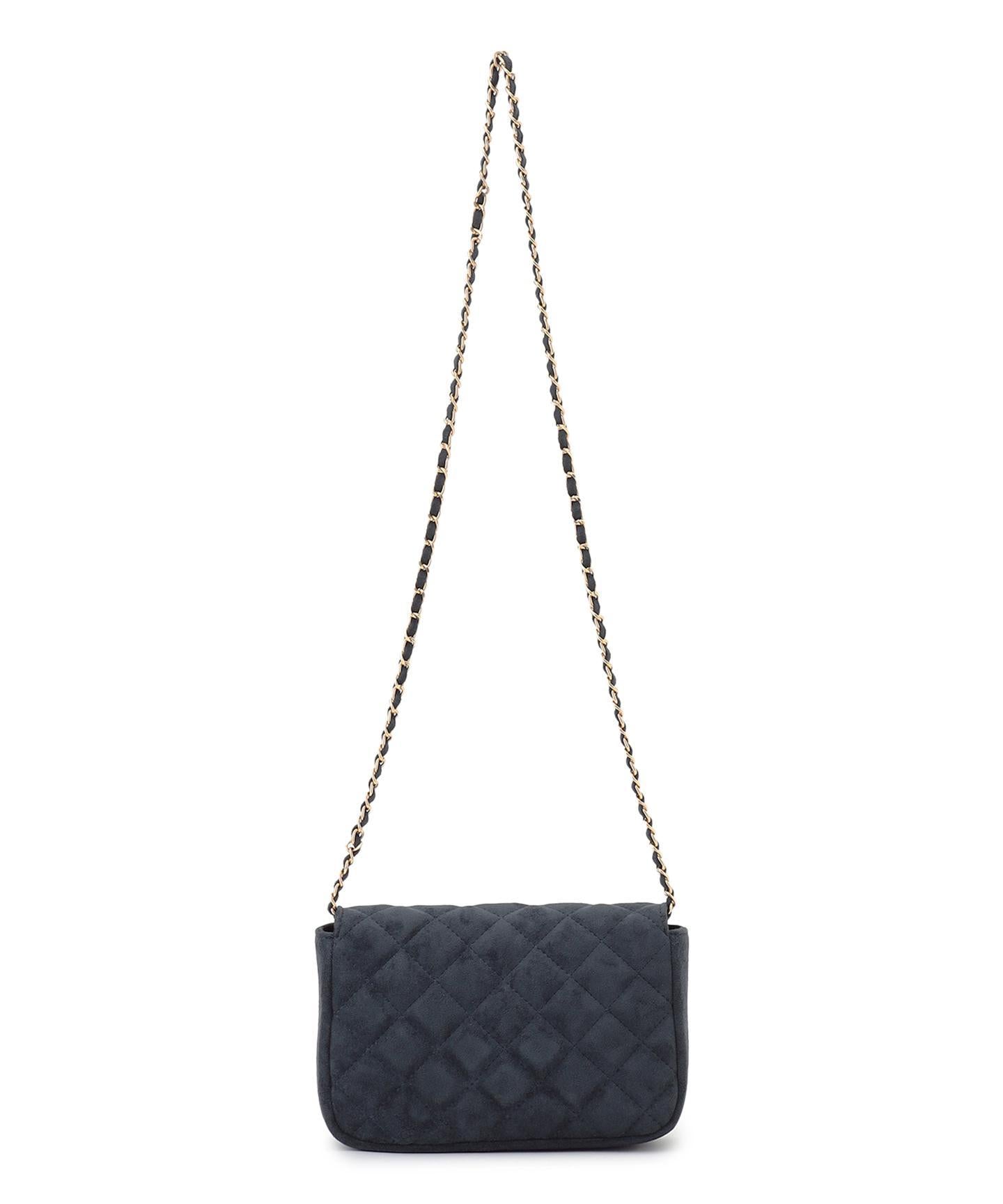 スエード キルティング ショルダーバッグ