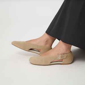 サイド バックル フラットシューズ