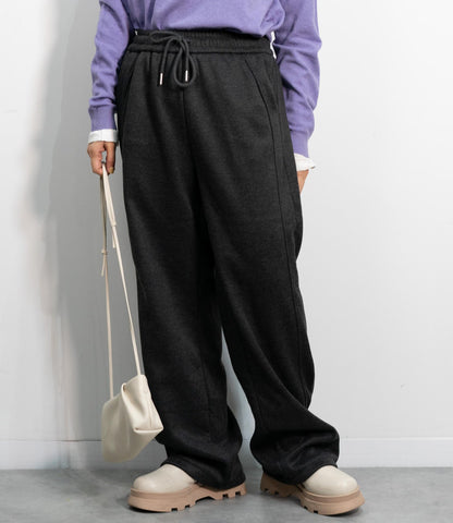 ヘリンボーン裏起毛イージーパンツ