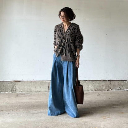 アンゴラレオパードカーディガン – &DROBE (アンドローブ)