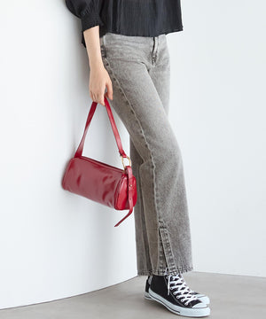 スリット ストレート デニム