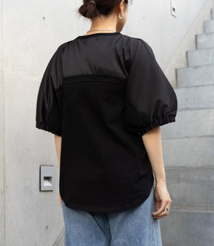 異素材ドッキングドルマンカットソー