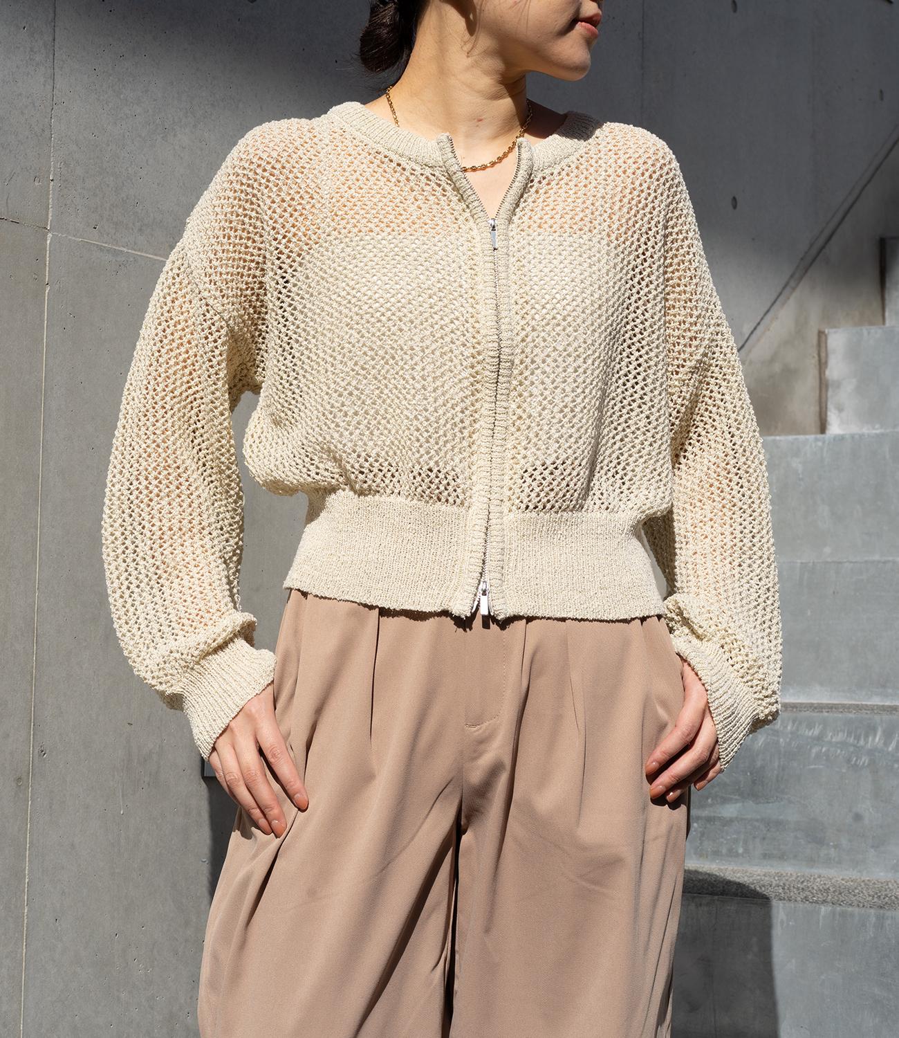 ダブルジップメッシュラメカーデブルゾン