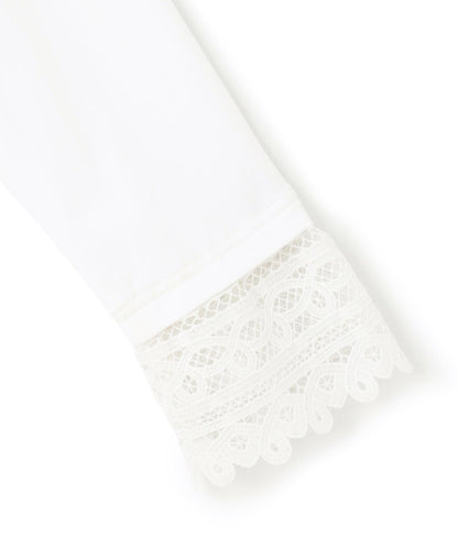 ナチュラルコットンベア レースレイヤード カットソー