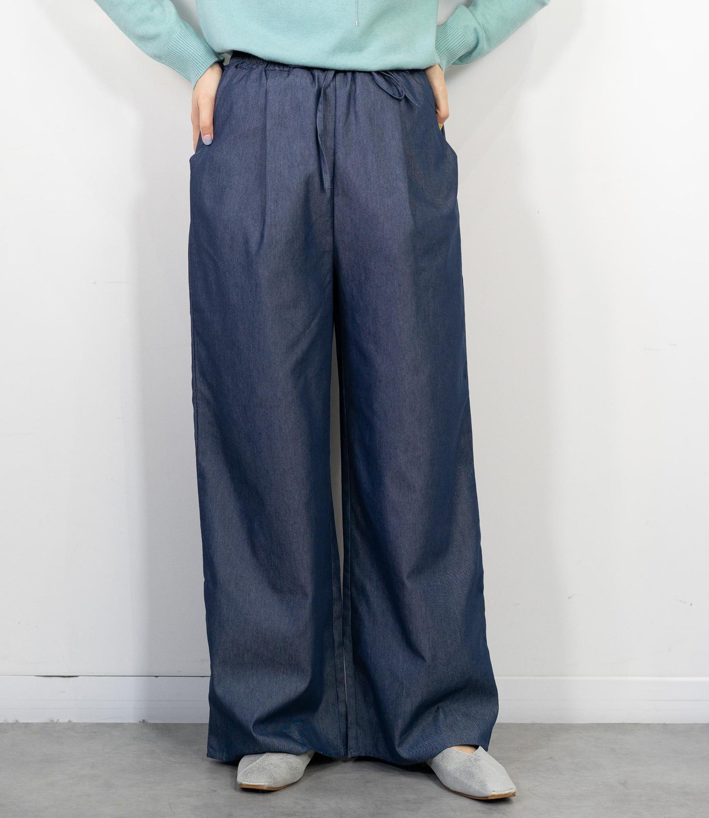デニムライクイージーパンツ
