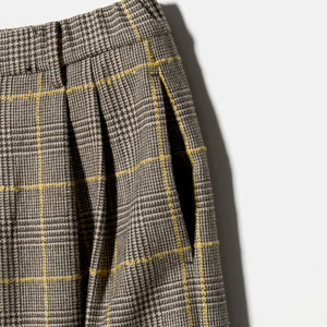 チェック ワイドタックパンツ