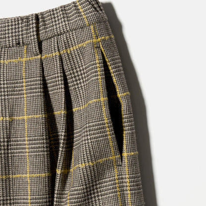 チェック ワイドタックパンツ