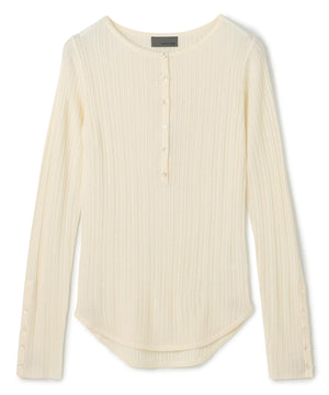 ハイゲージニット ヘンリーネックトップス