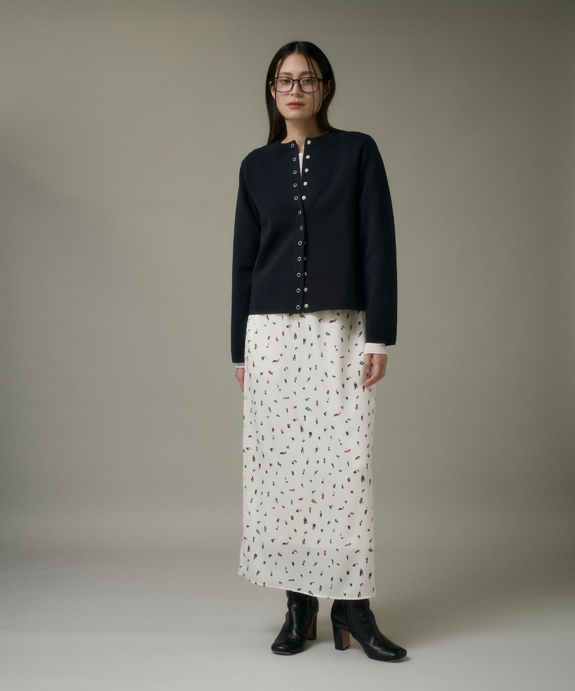 ブラッシュドットプリントスカート