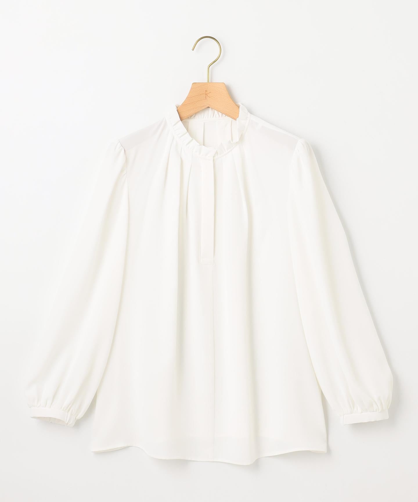 ライトデシンフリル襟 ブラウス