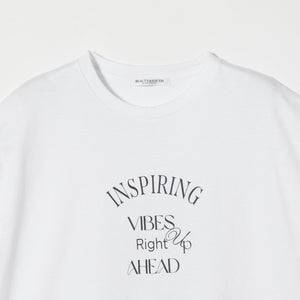 コットン ロゴプリント フレンチスリーブ Tシャツ