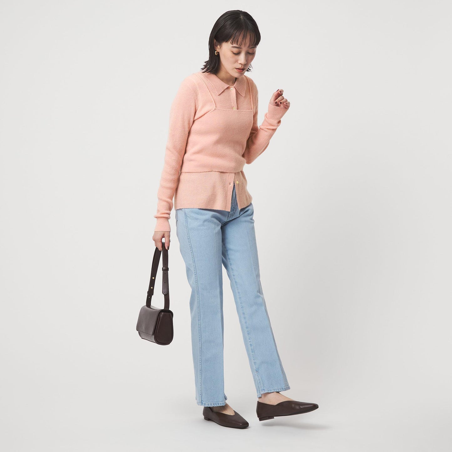 ポロニット カーディガン × ビスチェ ニット セット