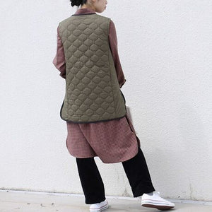 キルティングロングベスト