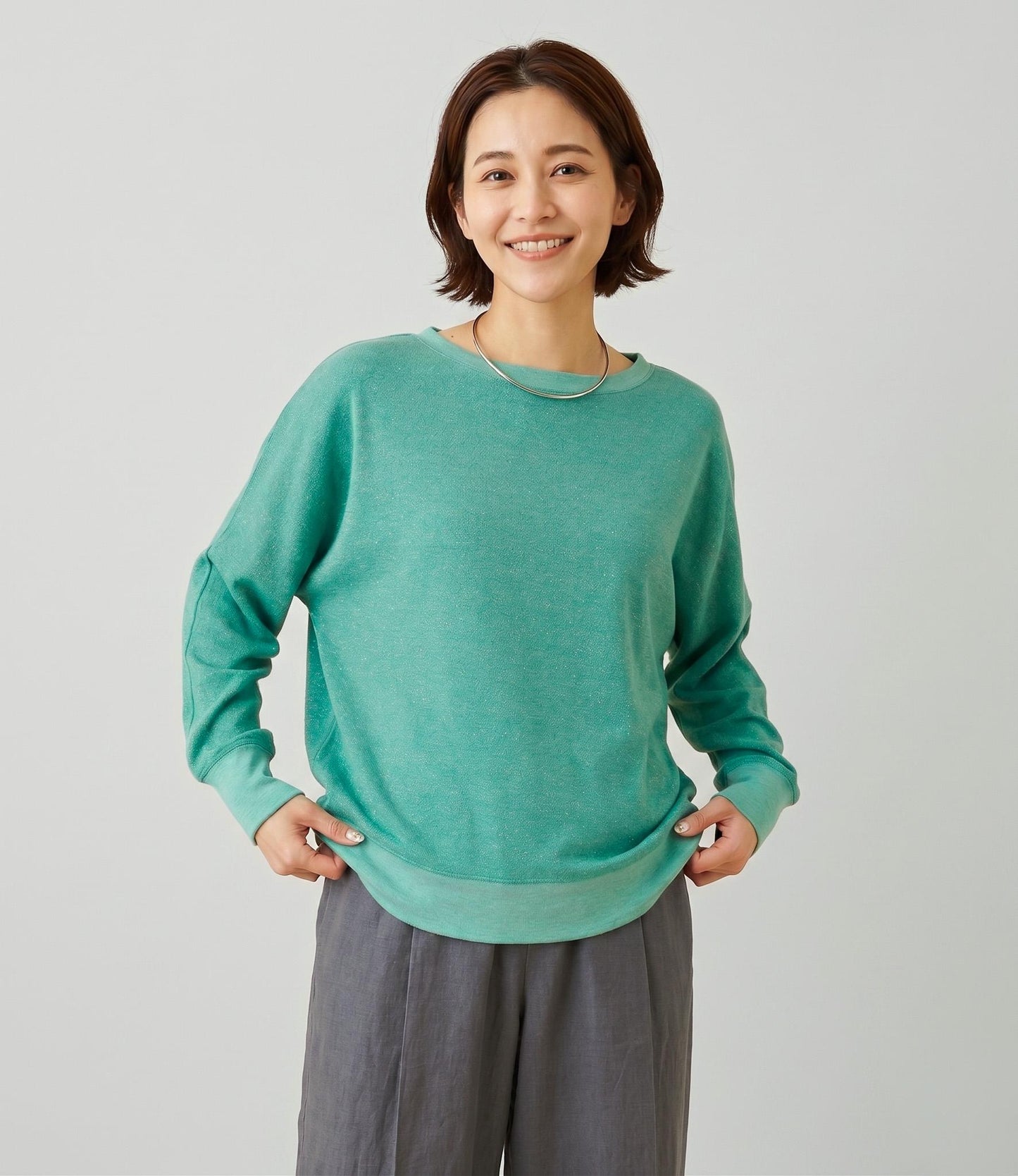 ラメドルマンカットソー