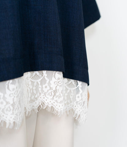 レースドッキングスキッパーブラウス