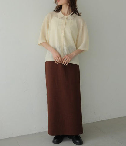 透かし編みポロニット