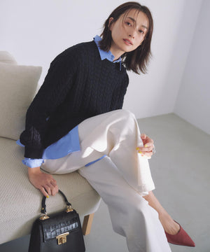 23区DENIM ストレッチ ワイドパンツ