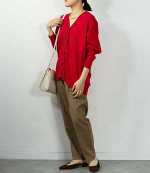 スムース編みルーズニットカーディガン