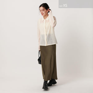 ポリエステルサテン マーメイドフレアスカート