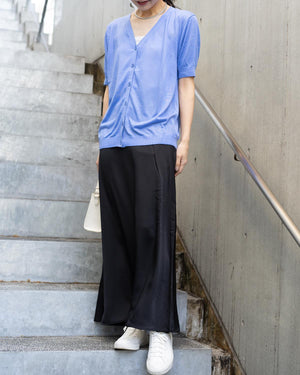 微光沢サテンナロースカート