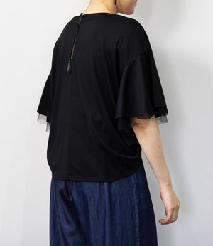 【接触冷感】スムースポンチフレアカットソー
