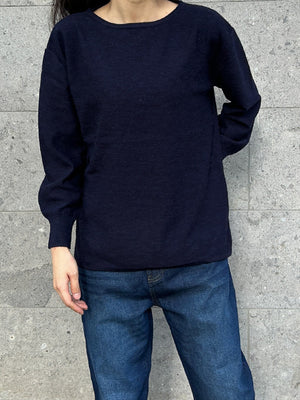 ボートカラーボリュームスリーブニット