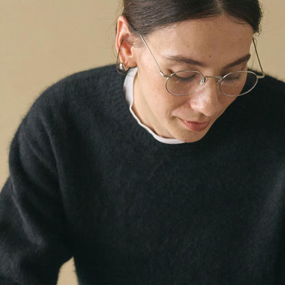 フォックスカシミヤブレンド クルーネックニットプルオーバー