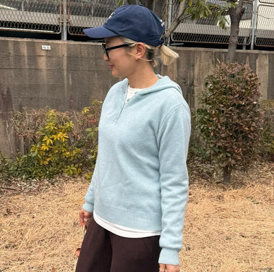 ウールフードニット