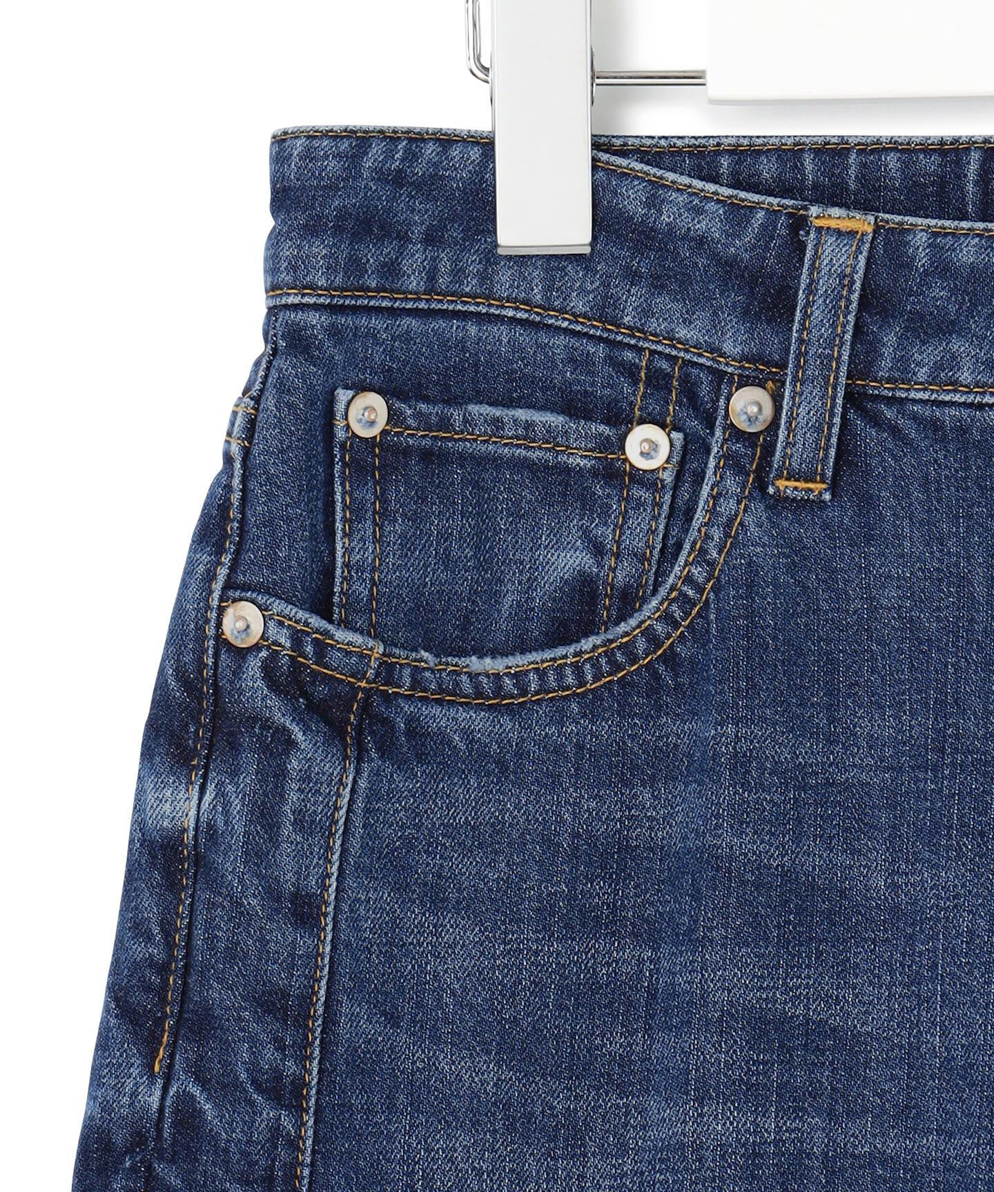 デニム ライン ワイドパンツ