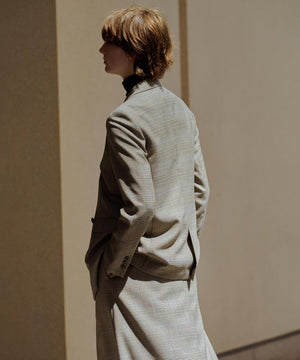 モナベールツイル チェック ダブル ジャケット