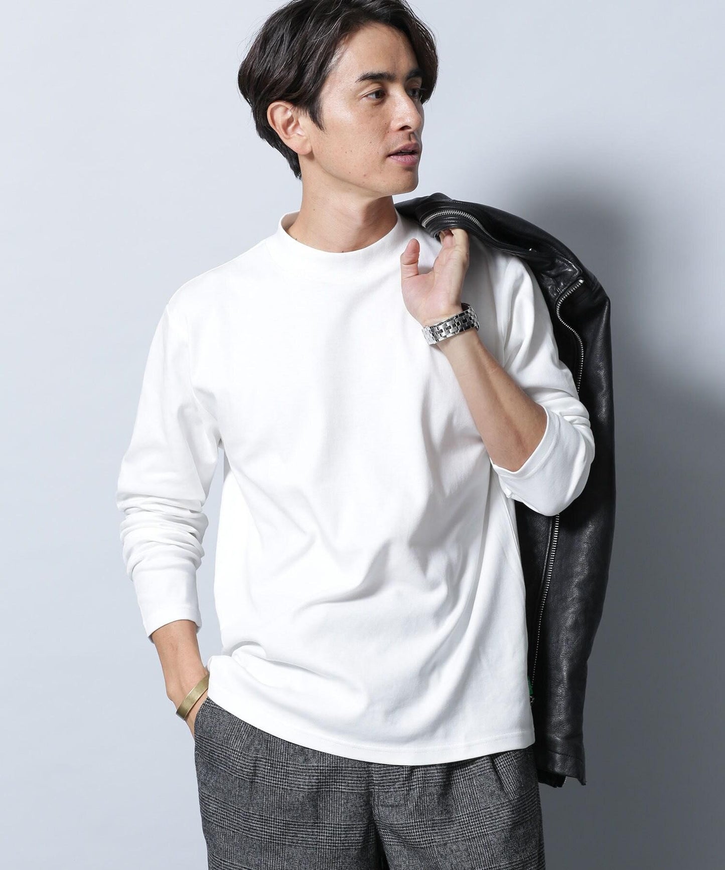 《イヤな臭いを軽減》Anti Smell モックネックロングスリーブＴシャツ