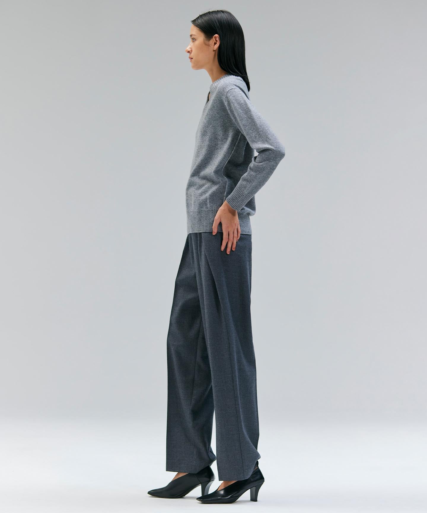 TERNES / 変形タックウールワイドパンツ