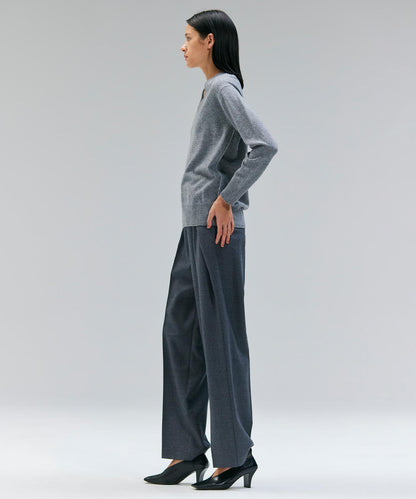 TERNES / 変形タックウールワイドパンツ