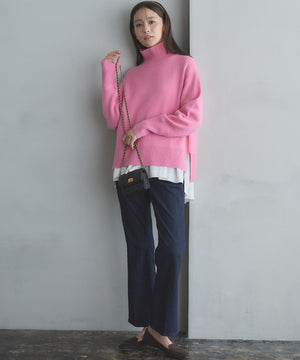 ウールカシミヤミックス ロールネック ニット