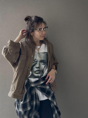 ノーカラーウォッシュブルゾン