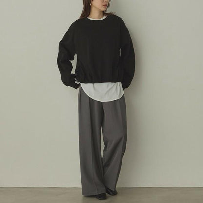 ギャザーヘムスウェットトップス