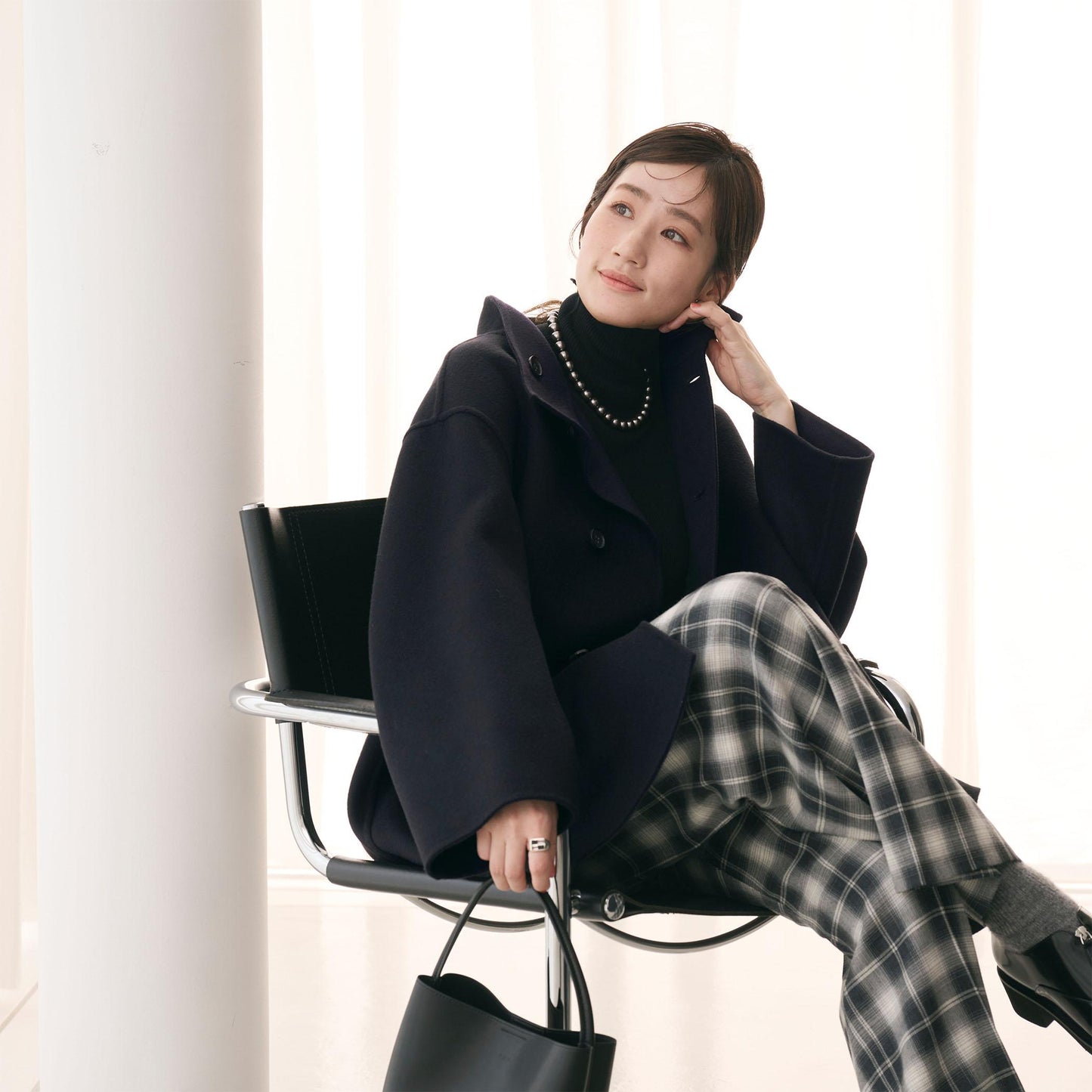 バイカラー リバー Aライン コート