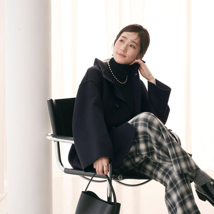 バイカラー リバー Aライン コート