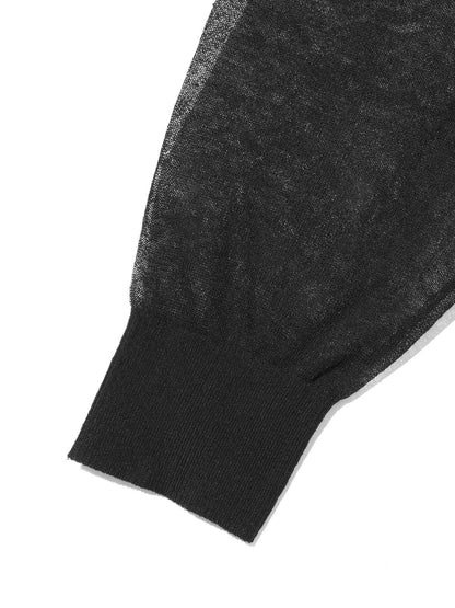 MIDIUMISOLID for Ladies シアーVネックショートカーディガン