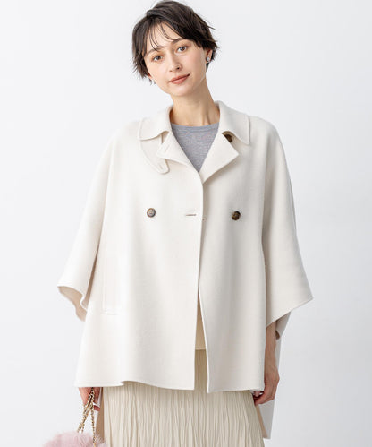 ウールライトリバー ポンチョシルエット コート