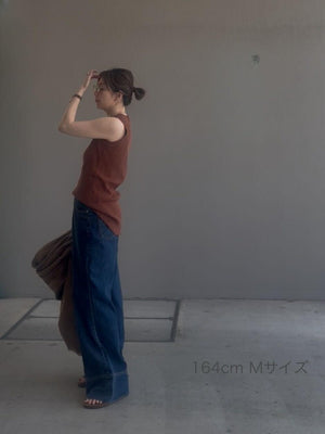 パネルヘムストレートデニム