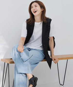 LIGHT DENIM バレルワイド パンツ