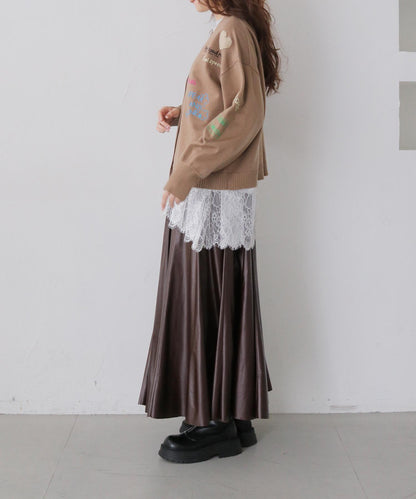 メッセージ刺繍カーディガン