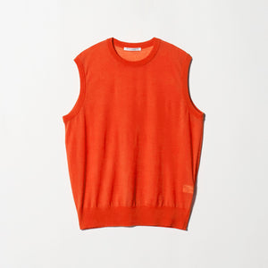 ウールナイロン シアーノースリーブニット