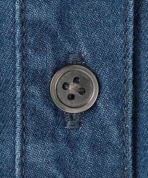 ライトダンガリー クロップド ボリュームスリーブ シャツ