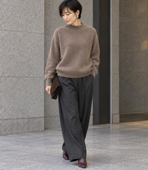 ウールカシミアホールガーメントモックネックニット