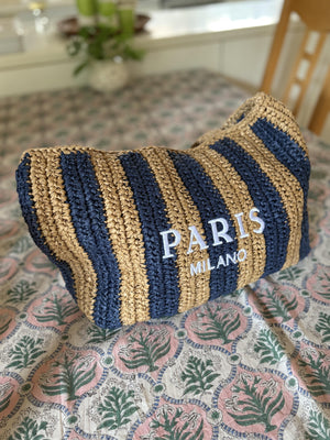 PARISストライプ メッシュトート