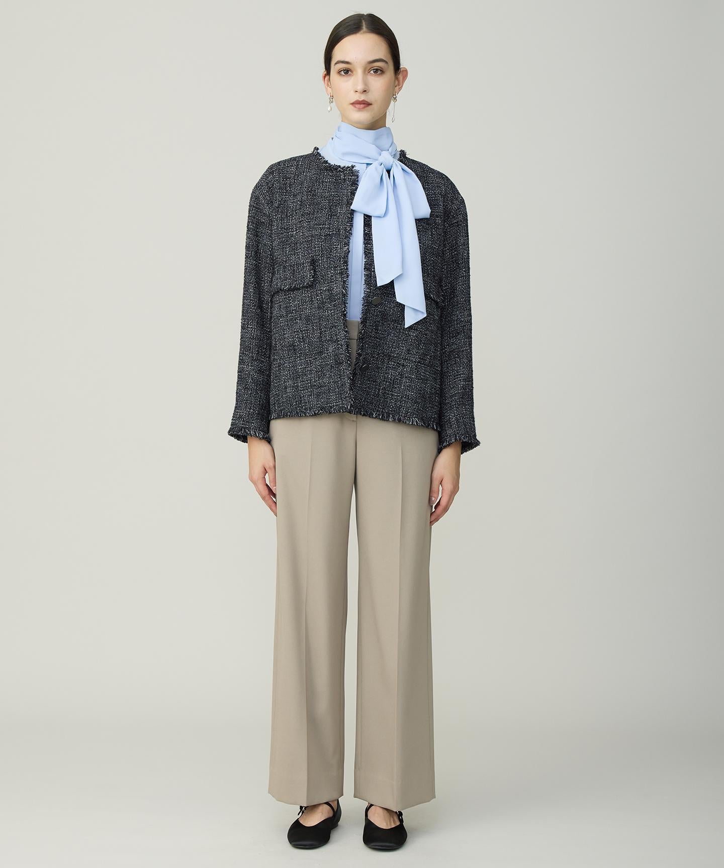 セルロースシルクビエラ ボウタイ付きブラウス